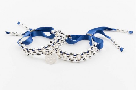 Bracelet gravé personnalisé mademoiselle avec médaille en argent
