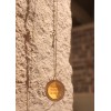 Sautoir plaqué or médaille gravée soleil