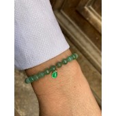 Bracelet perles aventurine et madone émail vert