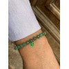 Bracelet perles aventurine et madone émail vert