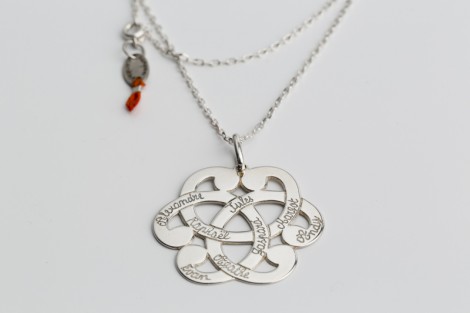 Collier argent avec médaille arabesque 4cm